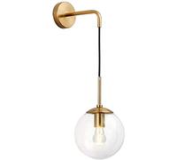 USMCPQVXN Applique Murale Nordique Moderne Et Créative En Verre, Applique Murale Industrielle E14, 1 Lustre Rond Réglable En Verre Pour Liseuse, Pour Salle Den, Couloir, Escalier, Chambre/Gris Fumé