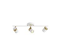 USMCPQVXN Kit D'Éclairage Sur Rail Réglable Blanc, 3 Ampoules Led, Plafonnier Avec Ampoules Led Gu10, Spot Directionnel Moderne Pour Chambre, Cuisine, Îlot, Couloir (Blanc, 3 Ampoules)