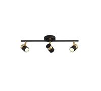 USMCPQVXN Kit D'Éclairage Sur Rail Réglable Noir, 3 Ampoules Led, Plafonnier Avec Ampoules Led Gu10, Spot Directionnel Moderne Pour Chambre, Cuisine, Îlot, Couloir (Noir, 3 Ampoules)