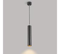 USMCPQVXN Lampe Suspendue À Led Moderne À Long Tube, Spot Suspendu À Tête Unique, Plafonnier, Luminaire D'Îlot de Cuisine, En Alumipour Restaurant, Magasin de Vêtements/Noir3000K/Cylindre