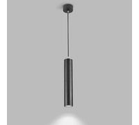 USMCPQVXN Lampe Suspendue À Led Moderne À Long Tube, Spot Suspendu À Tête Unique, Plafonnier, Luminaire D'Îlot de Cuisine, En Alumipour Restaurant, Magasin de Vêtements/Noir6000K/Cylindre