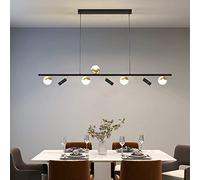USMCPQVXN Lampe Suspendue À Led Pour Table À Manger, Design Moderne Et Créatif, En Fer, Abat-Jour En Acrylique, Angle Réglable, Hauteur Réglable, Éclairage de Salle D'Étude, Salon, Lumière Blanche, 8