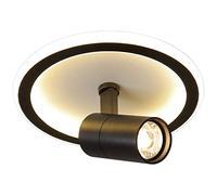 USMCPQVXN Plafonnier Led Moderne 9" Avec Spot Rond Noir 30 W Spot 350° Orientable À 180° Spot Réglable de Haut En Bas