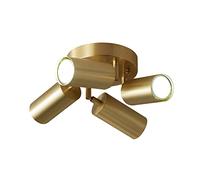USMCPQVXN Spot D'Appoint En Cuivre Monté En Surface, Kit D'Éclairage Sur Rail Fixe Rond E27, Lampe de Montage de Plafond En Laiton Réglable, Spots de Plafond Directionnels Pour Couloir/4Lumière