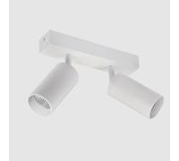 USMCPQVXN Spot de Plafond À 2 Lumières, Luminaire de Cuisine Fixe Sur Rail, Spots de Plafond Réglables À 90 ° + 360 °, Barre de Plafond À 2 Voies Pour Îlot de Cuisine, Chambre À Coucher, Couloir, Blan
