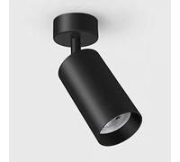 USMCPQVXN Spot de Plafond Rond Noir Mat Orientable, Culot Gu10, Plafonnier En Aluminium, 60 X 112 Mm, Ampoule Non Incluse