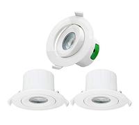 USMCPQVXN Spot Led Encastrable Coudé 9 W, Diamètre Φ85-90 Mm, Éclairage Blanc Froid 5 000 K, Ac 100-240 V, Direction D'Éclairage Réglable, 1 Lot Par Enuotek/5000K 3 Lampes