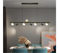 USMCPQVXN Suspension Led Moderne Pour Intérieur, Éclairage Noir Et Doré, Lustre Pour Table À Manger, Abat-Jour En Verre À Intensité Variable, Lampe Suspendue En Acrylique, Lampe de Salon, Réglable En