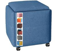 USMCPQVXN Tabouret de Canapé Empilable Cube 5 En 1, Siège Combiné Cube Repose-Pieds, Repose-Pieds, Tabouret Rembourré, Coffre de Siège, Banc À Chaussures, Tabouret de Siège Avec Roulettes, Repose-Pied