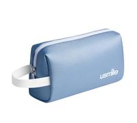 usmile Trousse de toilette de voyage pour brosse à dents électrique et hydropulseur - Double kit imperméable en cuir synthétique à suspendre - Idéal pour les voyages, l'école, la salle de sport (bleu)