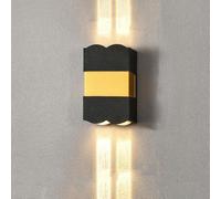 USMJQVZ Applique Murale LED Noire à éclairage Haut/Bas pour Jardin, Style Rustique de Ferme, 12 W, 3000 K, idéale pour Chambre, Balcon, Couloir ou Salle à Manger.