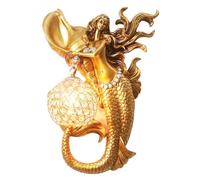 USMJQVZ Appliques murales sirène en résine dorée lumières à l’intérieur avec Applique Murale en Cristal, Appliques murales Classiques de Ferme pour Salon Chambre Commode, vanité