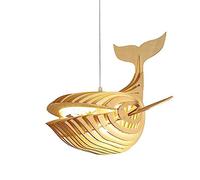 USMJQVZ Lustre en Forme de Poisson Baleine à 1 lumière, Lampes suspendues en Bois Faites à la Main îlot de Cuisine, Lampes suspendues Lustre réglable tissé plafonnier pour Chambre d'enfant
