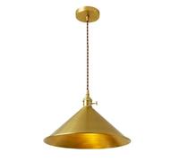 USMJQVZ Suspension en Or brossé de l'industrie Moderne Suspension en Forme de cône Moderne Luminaire Suspendu en Laiton pour îlot de Cuisine Plafonnier Suspendu Vintage du Milieu du siècle