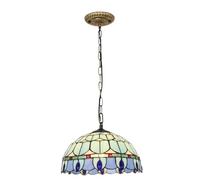 USMJQVZ Suspension en Verre Bleu de 11,8 Pouces de Large, luminaire Suspendu en Verre teinté, Lampe Suspendue en métal à Hauteur réglable Vintage pour Cuisine, Salle à Manger, Chambre à Coucher