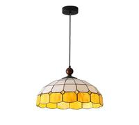 USMJQVZ Suspension en Verre Jaune à Hauteur réglable, luminaire en métal, idéal pour Une Salle à Manger, Une Chambre ou Une véranda.