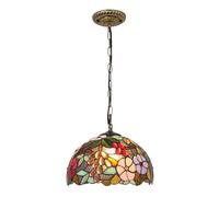 USMJQVZ Suspension en Verre teinté, 1 lumière, 30 cm de Large, Hauteur réglable, en métal, pour Cuisine, Salle à Manger, Chambre à Coucher