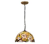 USMJQVZ Suspension rétro en Verre teinté de 30 cm, Style dôme, luminaire Suspendu Vintage en Laiton, idéal pour Une Cuisine, Une Salle à Manger, Un Bar, Un Couloir ou Une Maison.