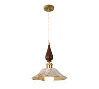 USMJQVZ Suspension Rustique en céramique de 22 cm (8,7 po) pour îlot de Cuisine, Abat-Jour Unique en céramique, Lustre Industriel, Suspension en Noyer Nordique pour Salle à Manger, Table de Chevet