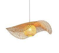 USMJQVZ Suspension Tissée À La Main Vintage Bambou Tissé Suspension E26 Hauteur Réglable Plafonnier Restaurant Salon De Thé Décoration Lampe Lustre,45/55/65cm