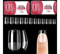 Usmlicer 240 Pièces Ongles Artificiels, 12 Tailles, Capsule Américaine, Carré Court, Plastique, FALSE NAIL, Ongle, 1 Set, 240 Pièces, 1 Boîte