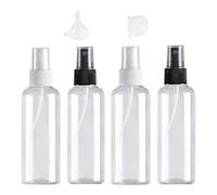 Usmlicer 4PCS 100ml Flacon Vaporisateur, Bouteille de Voyage Vide Plastique Réutilisables Transparent Atomiseur Poche, Bouteilles Pulvérisation, Spray Sous-Bouteilles Cosmétiques, Noir et Blanc 4
