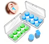 Usmlicer 8 Paires Boule Quies En Silicone Quies Moulables, Bouchons d'oreille Antibruit pour Dormir, Nager et Concentré, Réutilisables et Étanches, pour Ronflement, Voyage, Travail