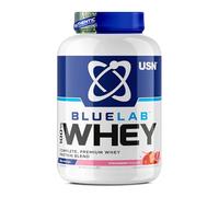 USN Blue Lab Whey - Boisson Protéinée en Poudre, Protéines de Lactosérum & BCAA, Prise de Masse & Récupération, Shaker Post-Entraînement, Saveur Fraise, 2 kg, NBLW12