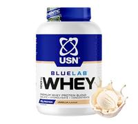USN Blue Lab Whey - Boisson Protéinée en Poudre, Protéines de Lactosérum & BCAA, Prise de Masse & Récupération, Shaker Post-Entraînement, Saveur Vanille, 2 kg, NBLW13