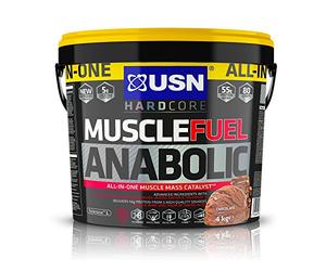 USN Muscle Fuel Anabolic - Protéines en Poudre pour Shaker Protéiné, Musculation, Saveur Chocolat, 4 kg, NMUS011