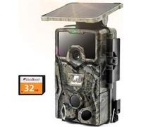 usogood Caméra de Chasse Solaire 4K 48 MP avec Batterie Lithium 2600 mAh, Camera Vision Nocturne Animaux et Détection de Mouvement - Étanchéité IP66, Camera Chasse Incluse Carte Mémoire 32 Go Vert