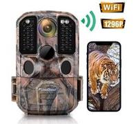 Usogood Caméra de Chasse WiFi, 24MP 1296P avec Vision Nocturne à Infrarouge Détecteur de Mouvement,Contrôle APP, Étanche IP66 Brune G