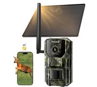usogood Photopiège solaire 4G avec SIM, 2K photo piège nocturne couleur et infrarouge, photopiège avec panneau solaire et batterie 7800 mAh, audio bidirectionnel, photo piège 4G avec GPS et IP66
