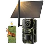usogood Photopiège solaire 4G avec SIM, 2K photo piège nocturne couleur et infrarouge, photopiège avec panneau solaire et batterie 7800 mAh, audio bidirectionnel, photo piège 4G avec GPS et IP66 Vert 