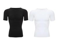 USOHJZ 1/2 PCS Hommes Body Shaper T-Shirt Minceur Shapewear Contrôle du Ventre Compression Homme Modelage sous-Vêtements Corset(Black and White,2XL)
