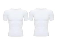 USOHJZ 1/2 PCS Hommes Body Shaper T-Shirt Minceur Shapewear Contrôle du Ventre Compression Homme Modelage sous-Vêtements Corset(2PCS White,M)