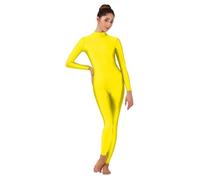 USOHJZ Combinaison de danse à manches longues en élasthanne for femme, combinaison ballet élégante une seule pièce for adulte pour Ballet(Yellow,XL)