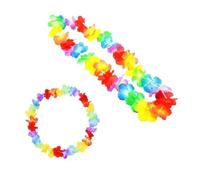 USOHJZ Couronne de Fleurs LED hawaïennes, 15 pièces, Collier Scintillant dans la Nuit, adapté for Anniversaire, Mariage, fête Carnaval