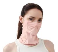USOHJZ Masque De Protection Solaire Lot de 2 Masques de Protection Solaire d'été multifonctionnels en Soie glacée à Suspendre aux Oreilles, Masque Facial Respirant Ultra-Fin(Pink)