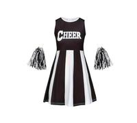 USOHJZ Robe de pom-pom child mignonne for enfants, tenue sport à pompons, vêtements fête for filles, performance for la rentrée scolaire Pour Représentations(Black,120)