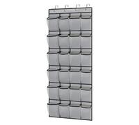 USOHJZ Sac de Rangement Mural à 24 Poches, Pochette Transparente, Organiseur de Chaussures Suspendu derrière Les Portes avec 4 Crochets métalliques, Sac de Rangement for Chaussures(Grey)