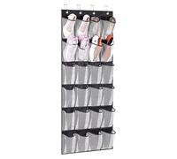 USOHJZ Sac de Rangement Mural à 24 Poches, Pochette Transparente, Organiseur de Chaussures Suspendu derrière Les Portes avec 4 Crochets métalliques, Sac de Rangement for Chaussures(Multicolor)