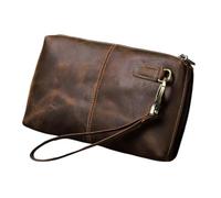 USOHJZ Vintage Hommes Pochette en Cuir véritable Portefeuille décontracté Longue Bourse Grande capacité Voyage Sac à Main mâle