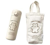 Usper Bouteille d'eau isotherme en acier inoxydable avec motif ours Kawaii - Anti-fuite - Sans BPA - Avec sac pour adolescentes et enfants - 1ZC0JF2GX0KP4CA5UD3