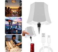 Usper Lampe sans fil pour col de bouteille - Embout LED rechargeable - Abat-jour pour bouteilles - Lampe tactile sans fil - 3 couleurs - Pour bars, restaurants (blanc C)