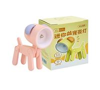 Usper Mini lampe de bureau LED mignon petit support de téléphone, chien, dinosaure, cerf, lapin, veilleuse réglable, table de lecture portable, lampe de chevet pliable pour enfants et étudiants