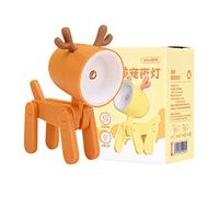 Usper Mini lampe de bureau LED mignon petit support de téléphone, chien, dinosaure, cerf, lapin, veilleuse réglable, table de lecture portable, lampe de chevet pliable pour enfants et étudiants