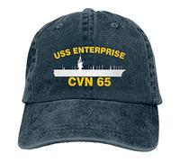 USS Enterprise CVN 65 Vintage Sandwich Hat Baseball Casquettes Denim Chapeaux Cowboy, bleu marine, taille unique