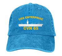 USS Enterprise CVN 65 Vintage Sandwich Hat Baseball Casquettes Denim Chapeaux Cowboy, bleu, taille unique