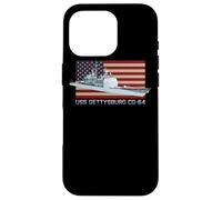 USS Gettysburg CG-64 Diagramme de Navire Drapeau américain Coque pour iPhone 16 Pro
